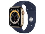 Apple Watch Series 6 GPS+Cellularモデル 44mm MJXN3J/A [ゴールドステンレススチールケース/ディープネイビースポーツバンド] JAN: